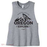 Explore Oregon Graphic Mountain Women's Racerback Cropped Tank thumb 0