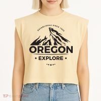 Explore Oregon Graphic Mountain Garment-Dyed Women's Muscle Tee thumb 2