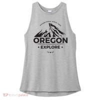 Explore Oregon Graphic Mountain Ladies PosiCharge Tri-Blend Wicking Tank thumb 0
