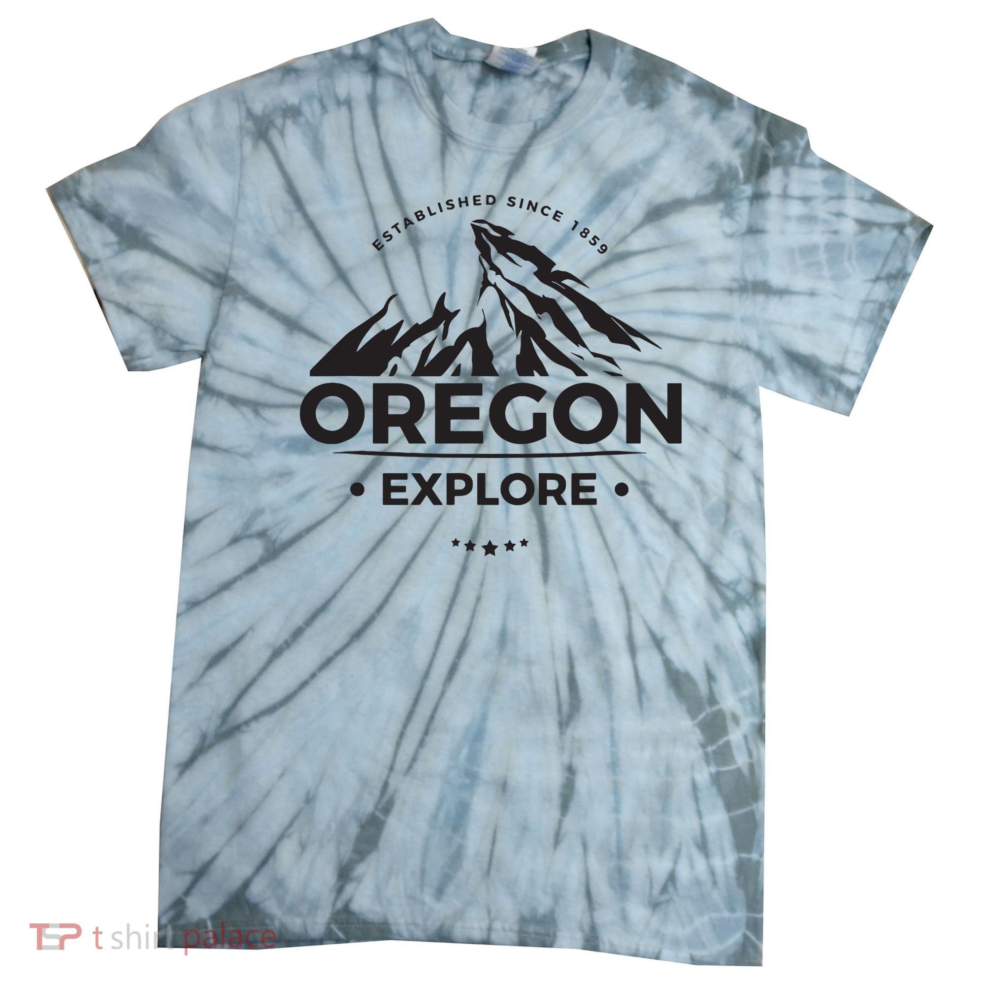 Explore Oregon Graphic Mountain Tie-Dye T-Shirt
