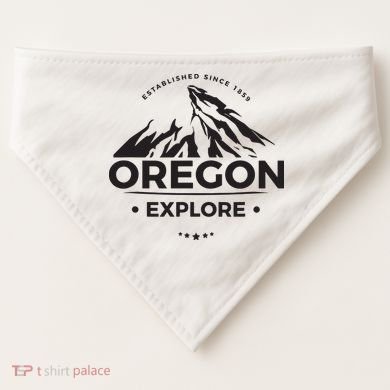 Explore Oregon Graphic Mountain USA-Made Doggie Bandana