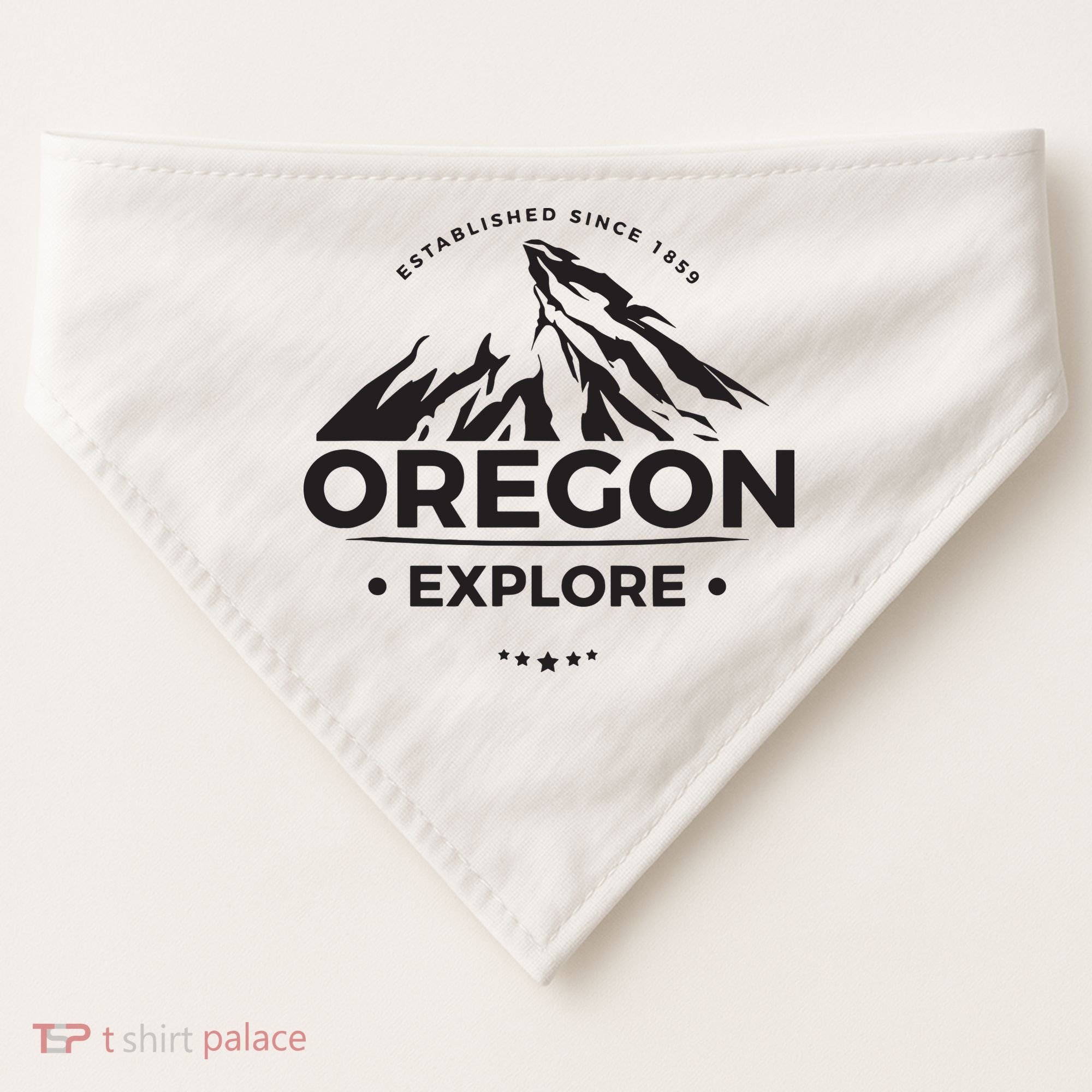 Explore Oregon Graphic Mountain USA-Made Doggie Bandana