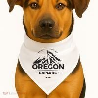 Explore Oregon Graphic Mountain USA-Made Doggie Bandana thumb 1
