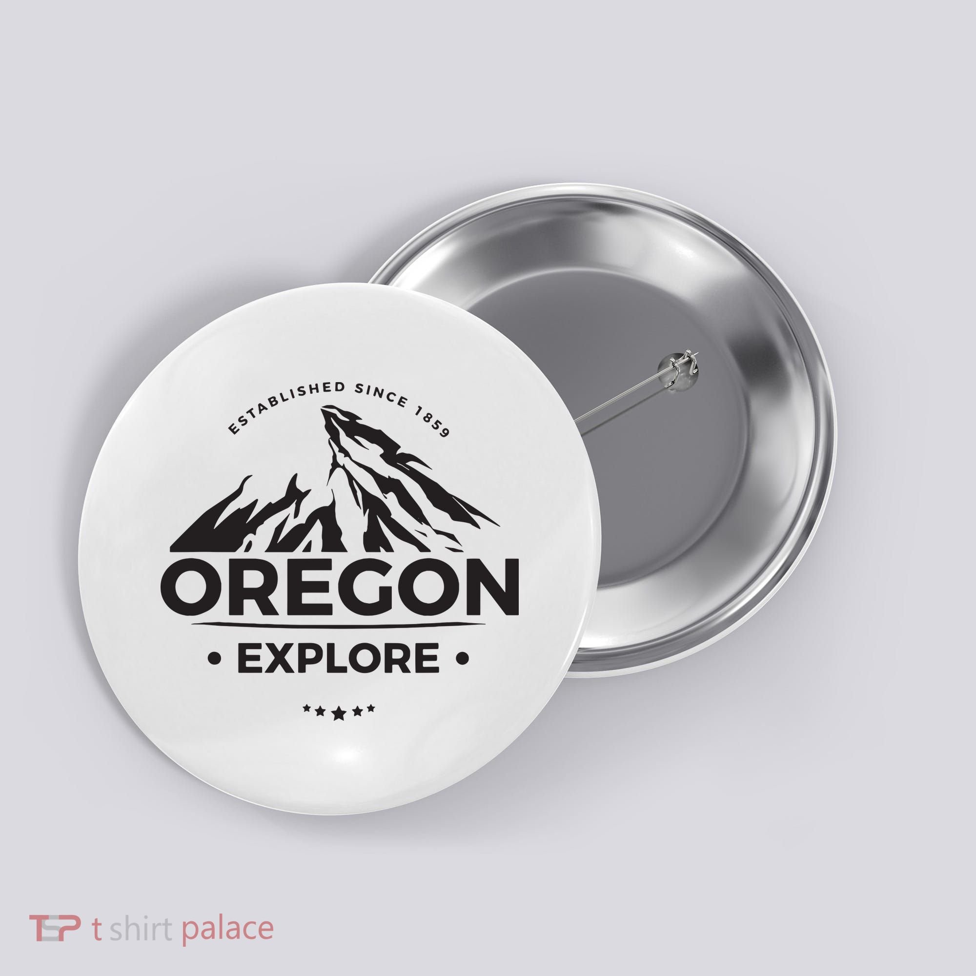 Explore Oregon Graphic Mountain Button
