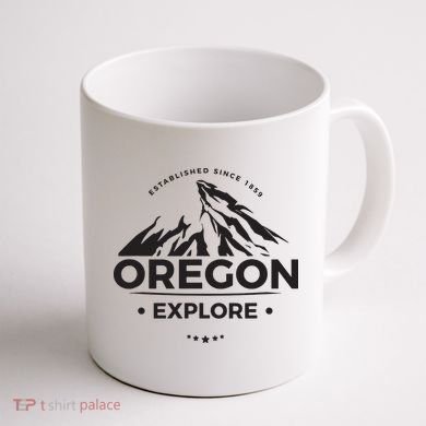 Explore Oregon Graphic Mountain Coffee Mug back