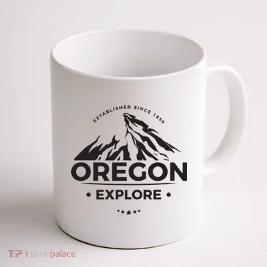 Explore Oregon Graphic Mountain Coffee Mug back