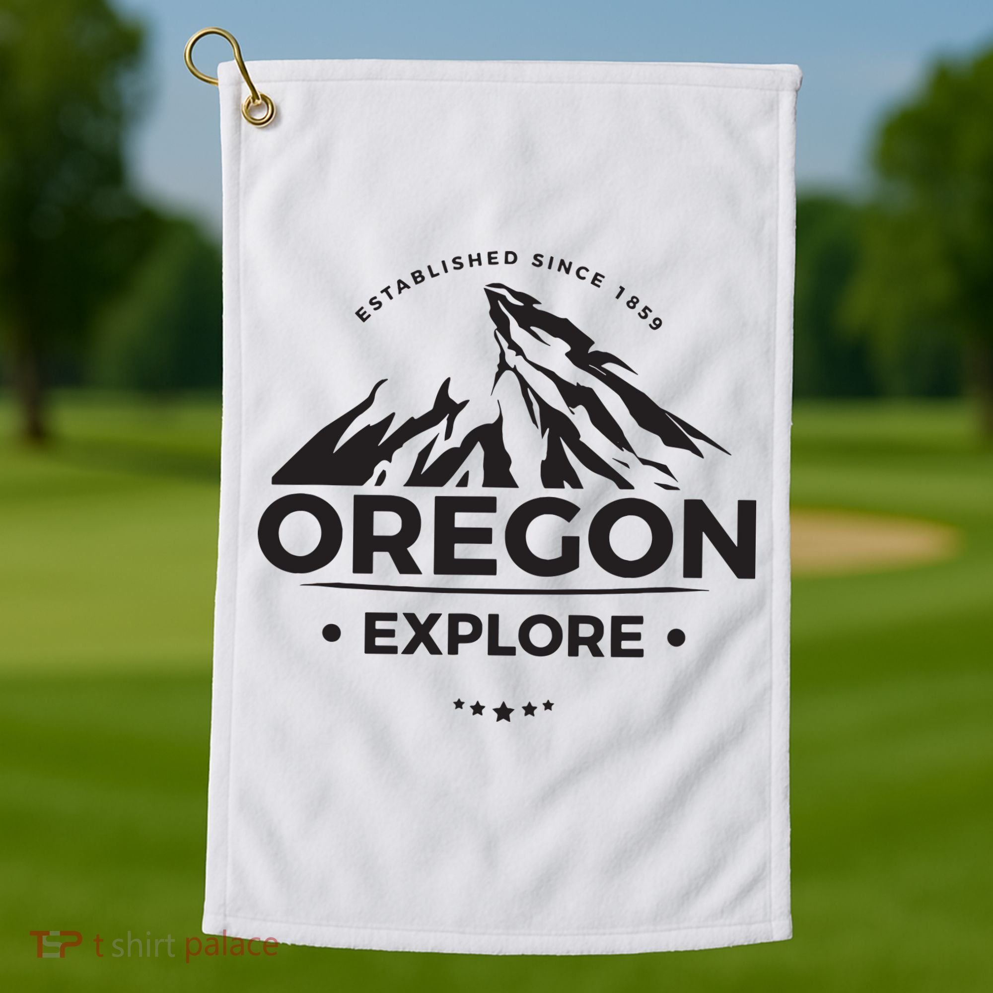 Explore Oregon Graphic Mountain Golf Towel