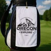 Explore Oregon Graphic Mountain Golf Towel thumb 2