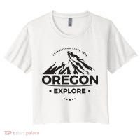 Explore Oregon Graphic Mountain Women's Crop Top Tee thumb 0