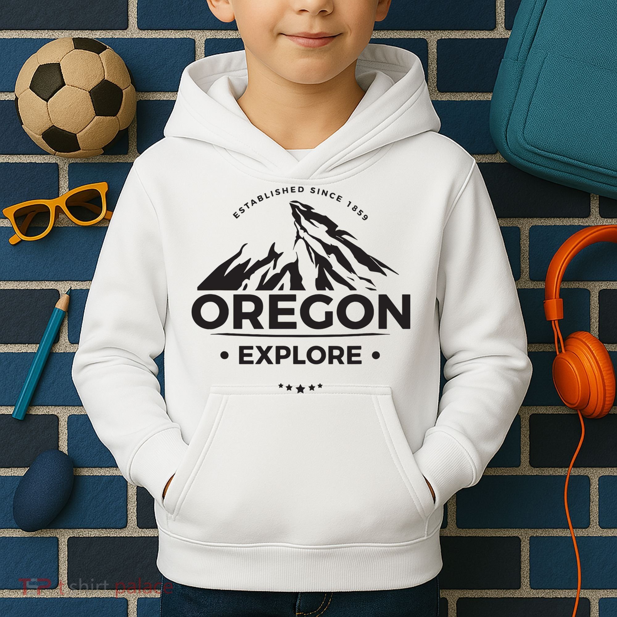 Explore Oregon Graphic Mountain Kids Hoodie