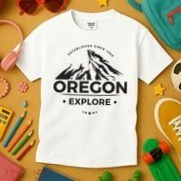 Explore Oregon Graphic Mountain Kids T-Shirt thumb 3
