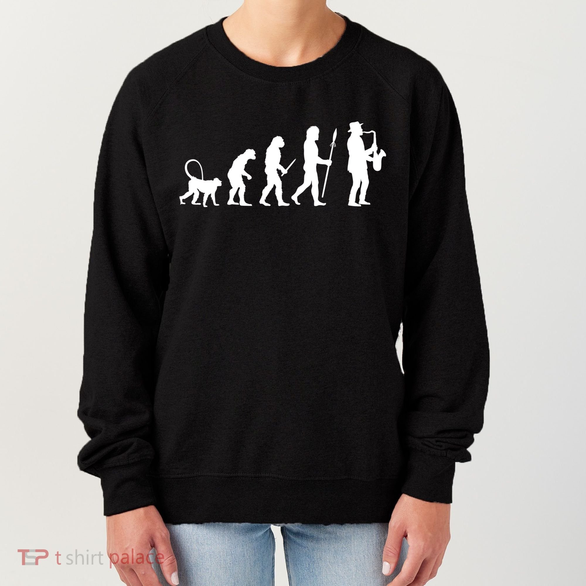 Evolution Of Jazz Music For A Saxophone Player Saxophonist Gift Women's Sweatshirt