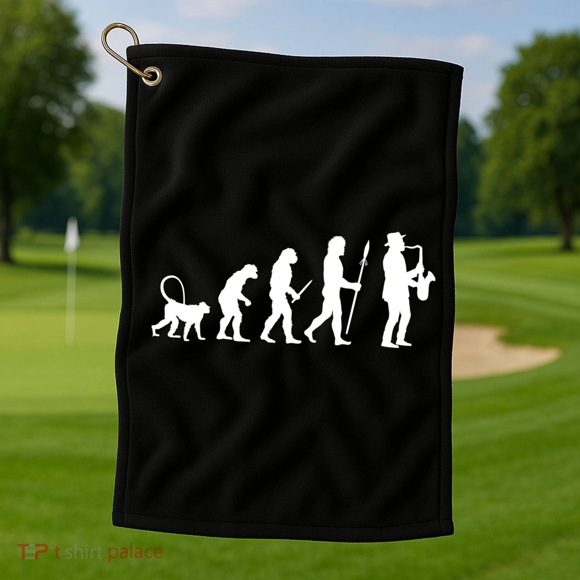 Evolution Of Jazz Music For A Saxophone Player Saxophonist Gift Golf Towel