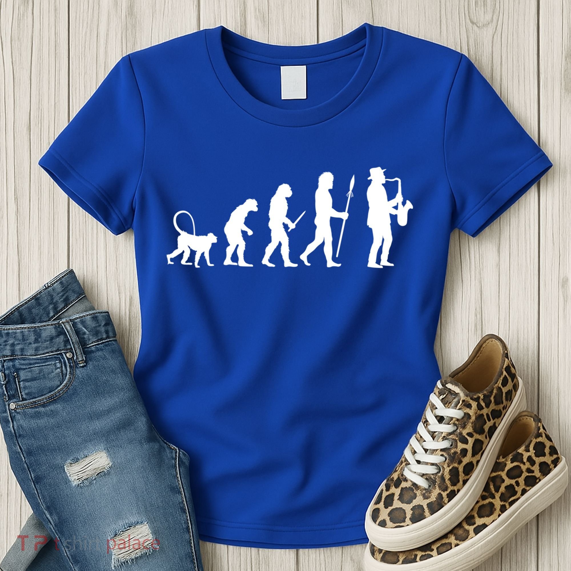 Evolution Of Jazz Music For A Saxophone Player Saxophonist Gift Women's T-Shirt