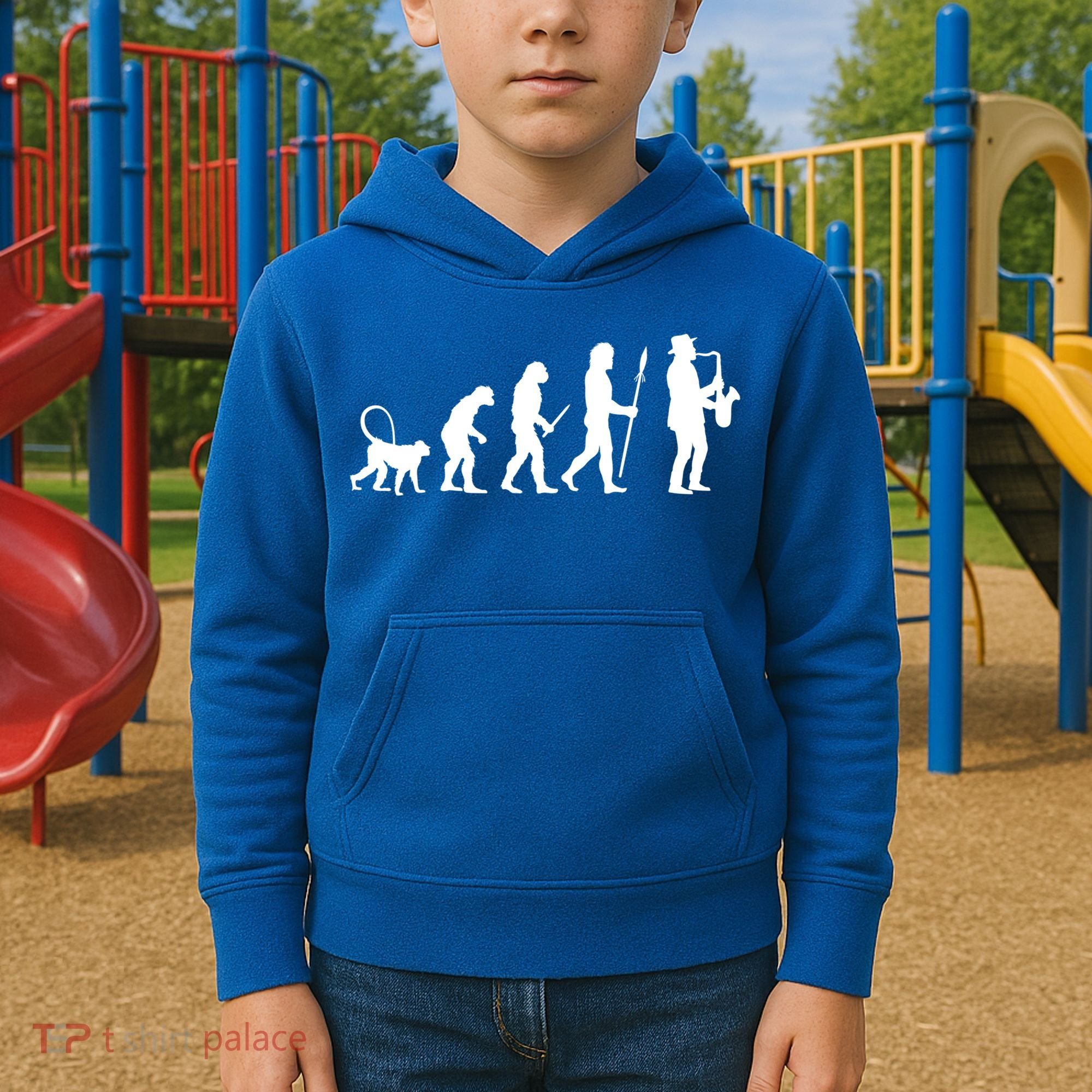 Evolution Of Jazz Music For A Saxophone Player Saxophonist Gift Kids Hoodie