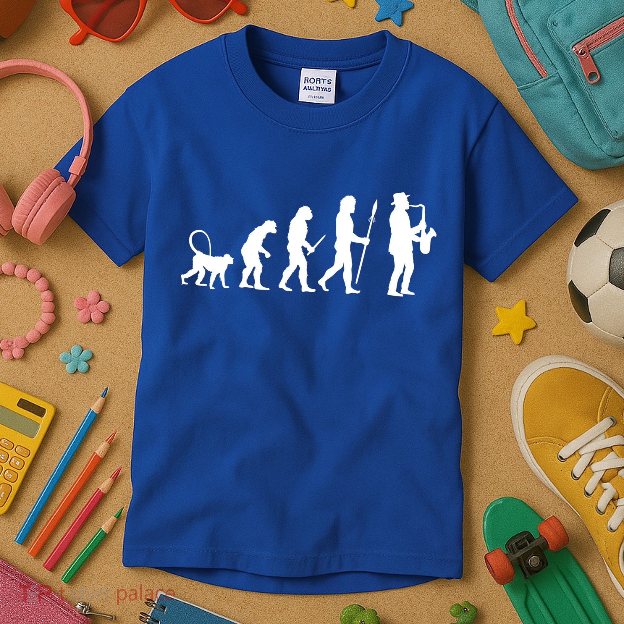 Evolution Of Jazz Music For A Saxophone Player Saxophonist Gift Kids T-Shirt