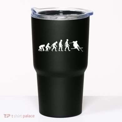 Evolution Of Man Skiing Tumbler