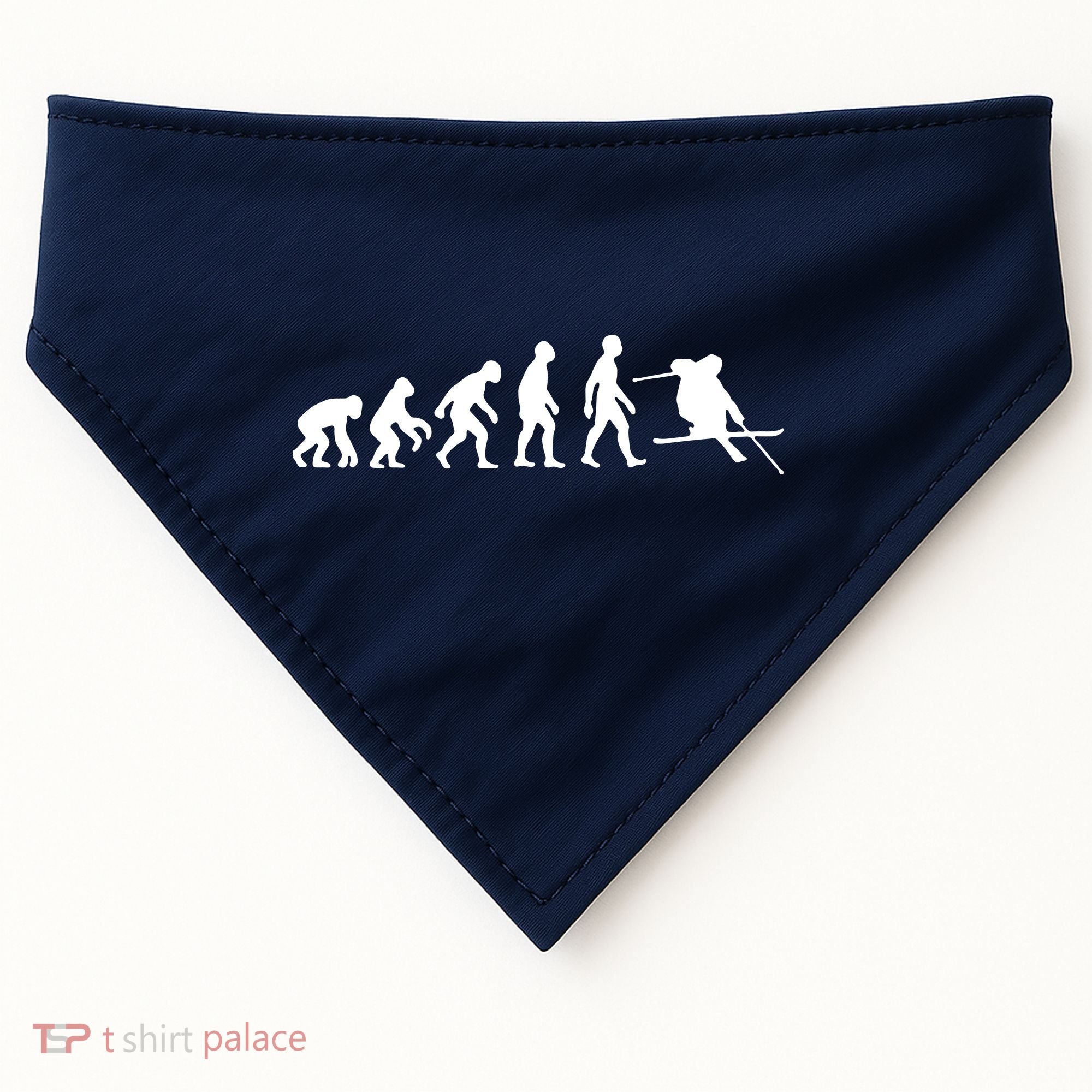Evolution Of Man Skiing USA-Made Doggie Bandana