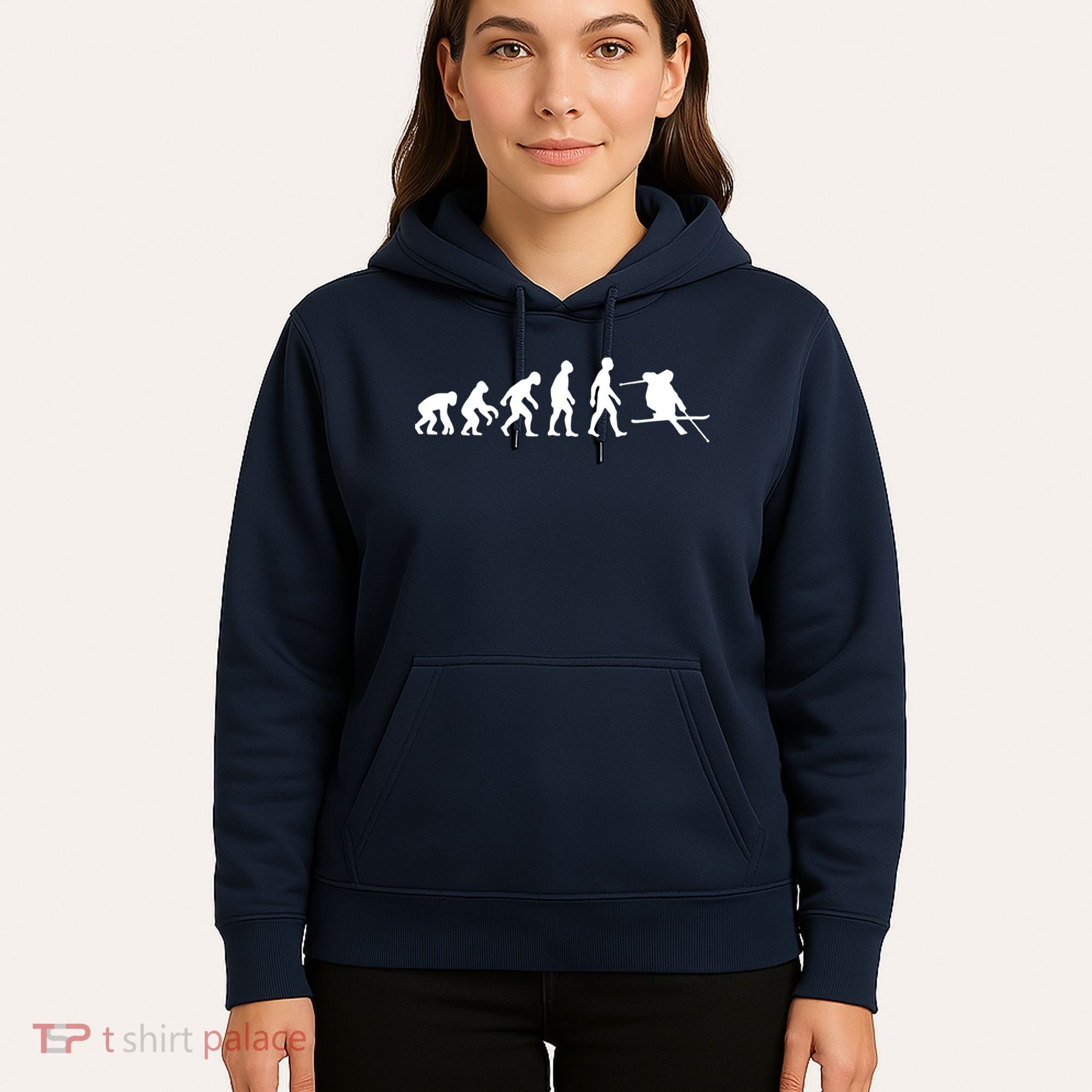Evolution Of Man Skiing Hoodie