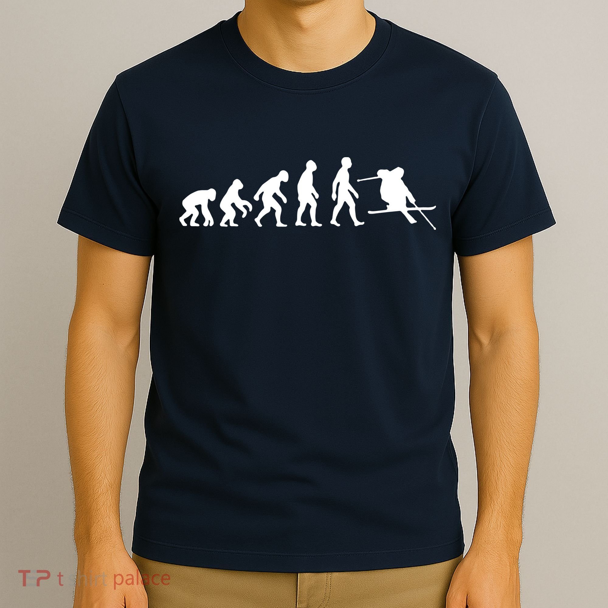 Evolution Of Man Skiing T-Shirt