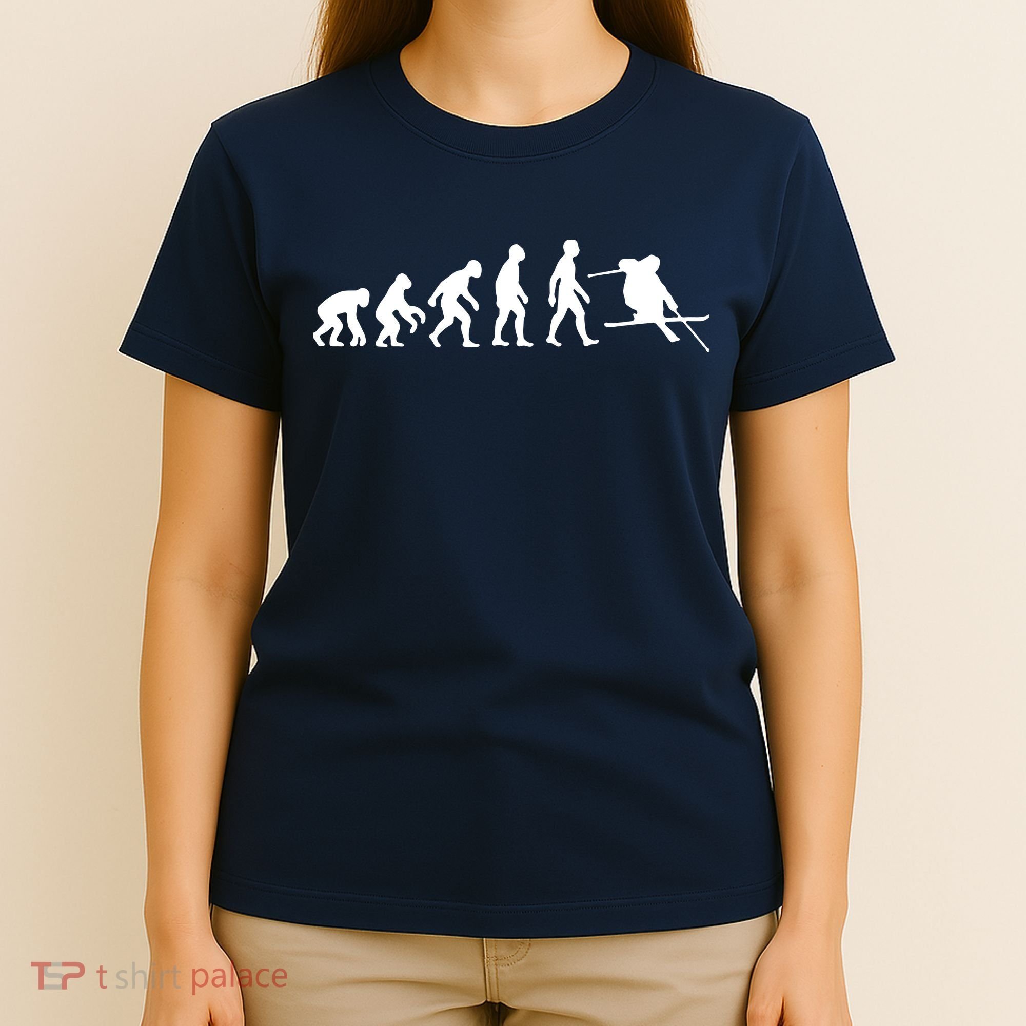 Evolution Of Man Skiing T-Shirt