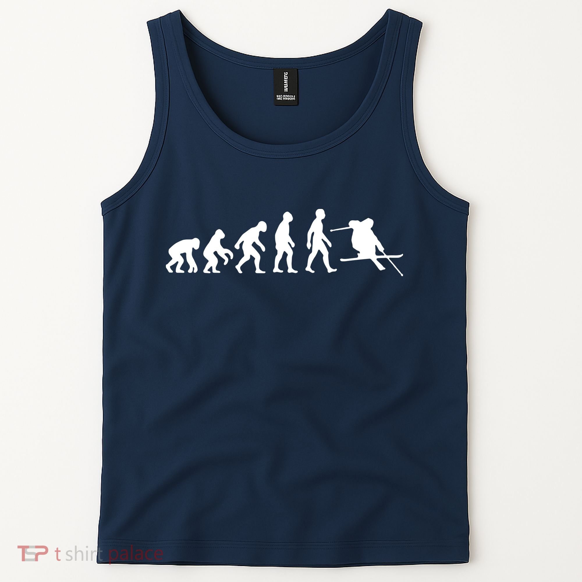 Evolution Of Man Skiing Tank Top