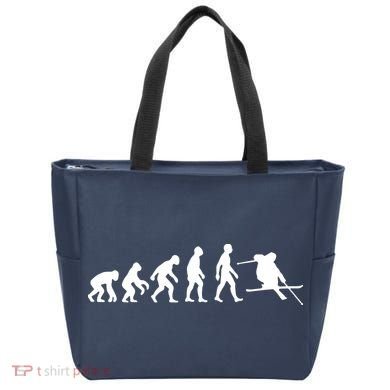 Evolution Of Man Skiing Tote Bag