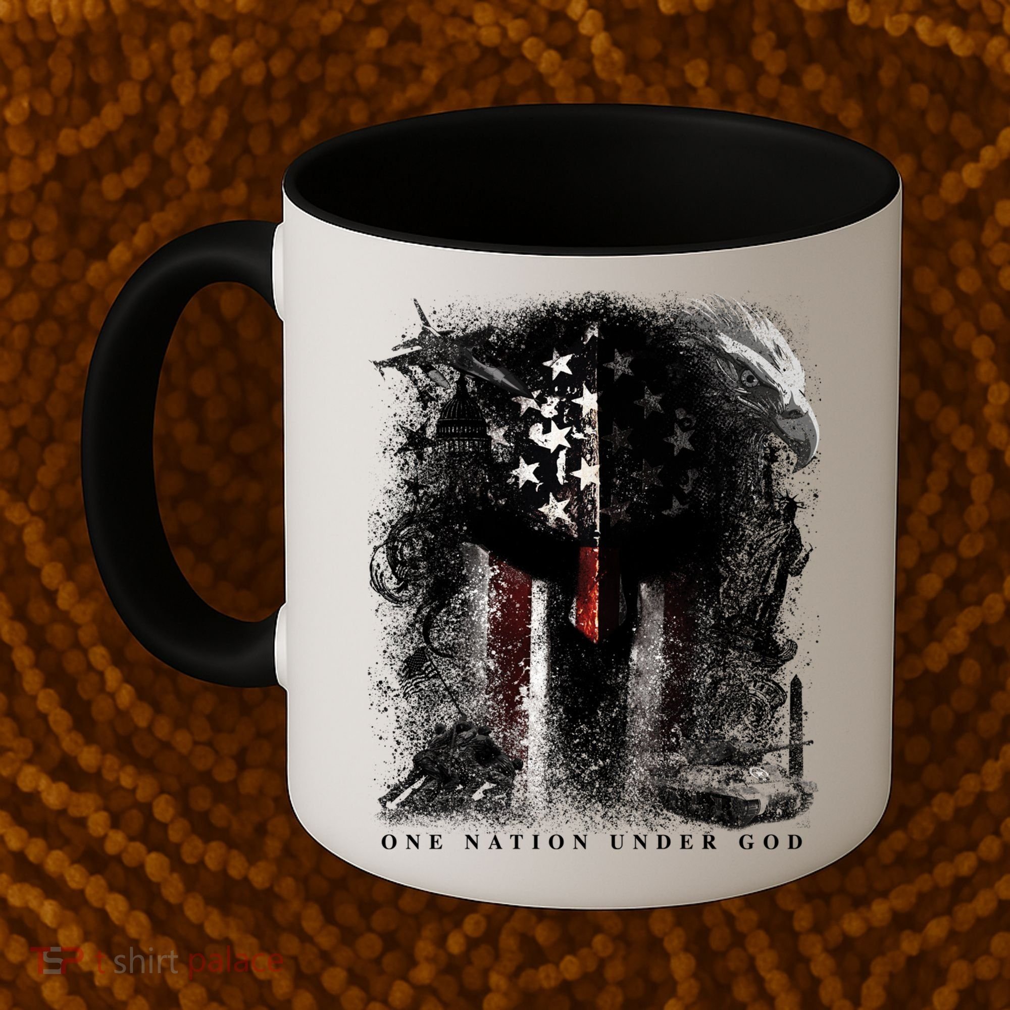 Epic One Nation Under God Usa Military Spartan Helmet Gift Coffee Mug