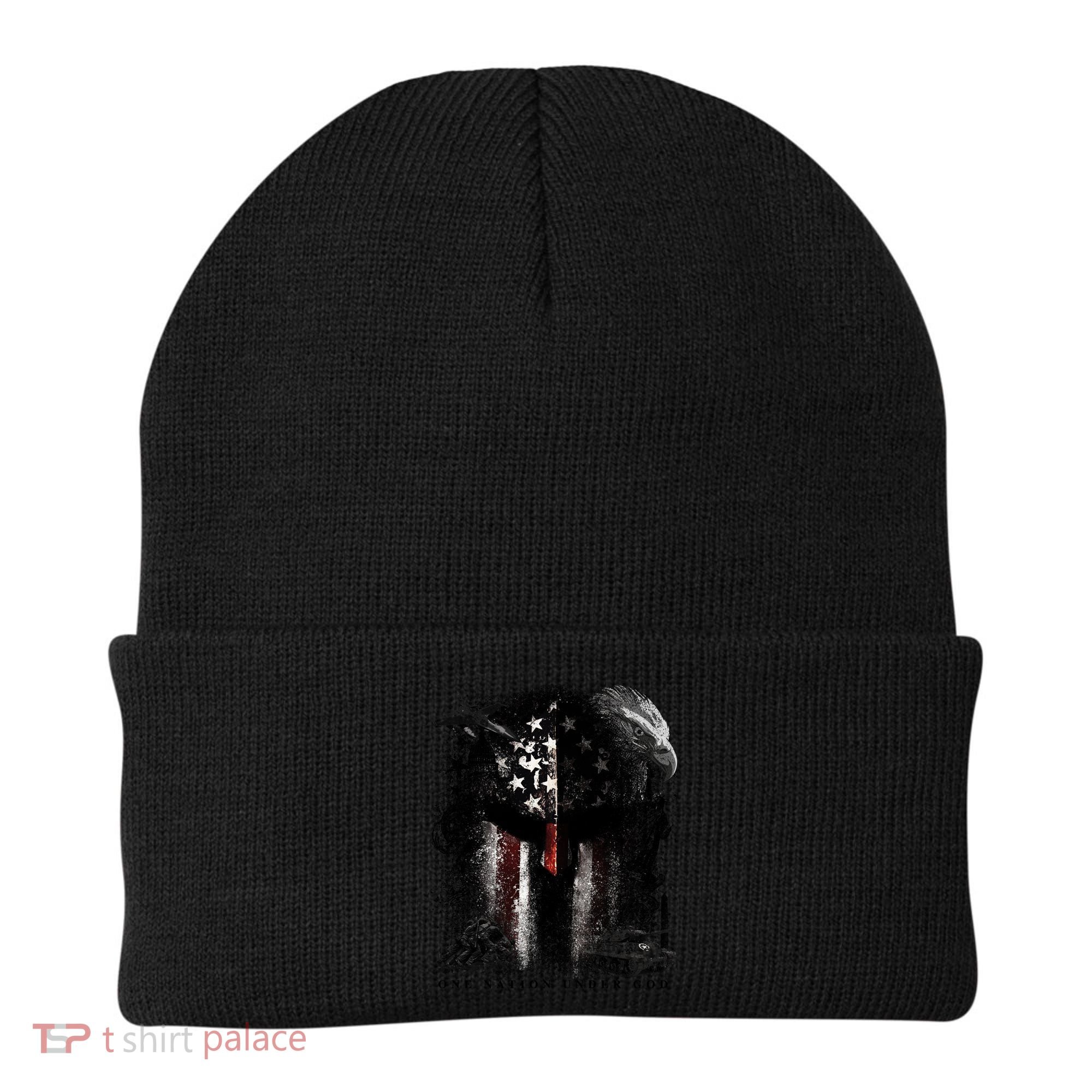 Epic One Nation Under God Usa Military Spartan Helmet Gift Beanie