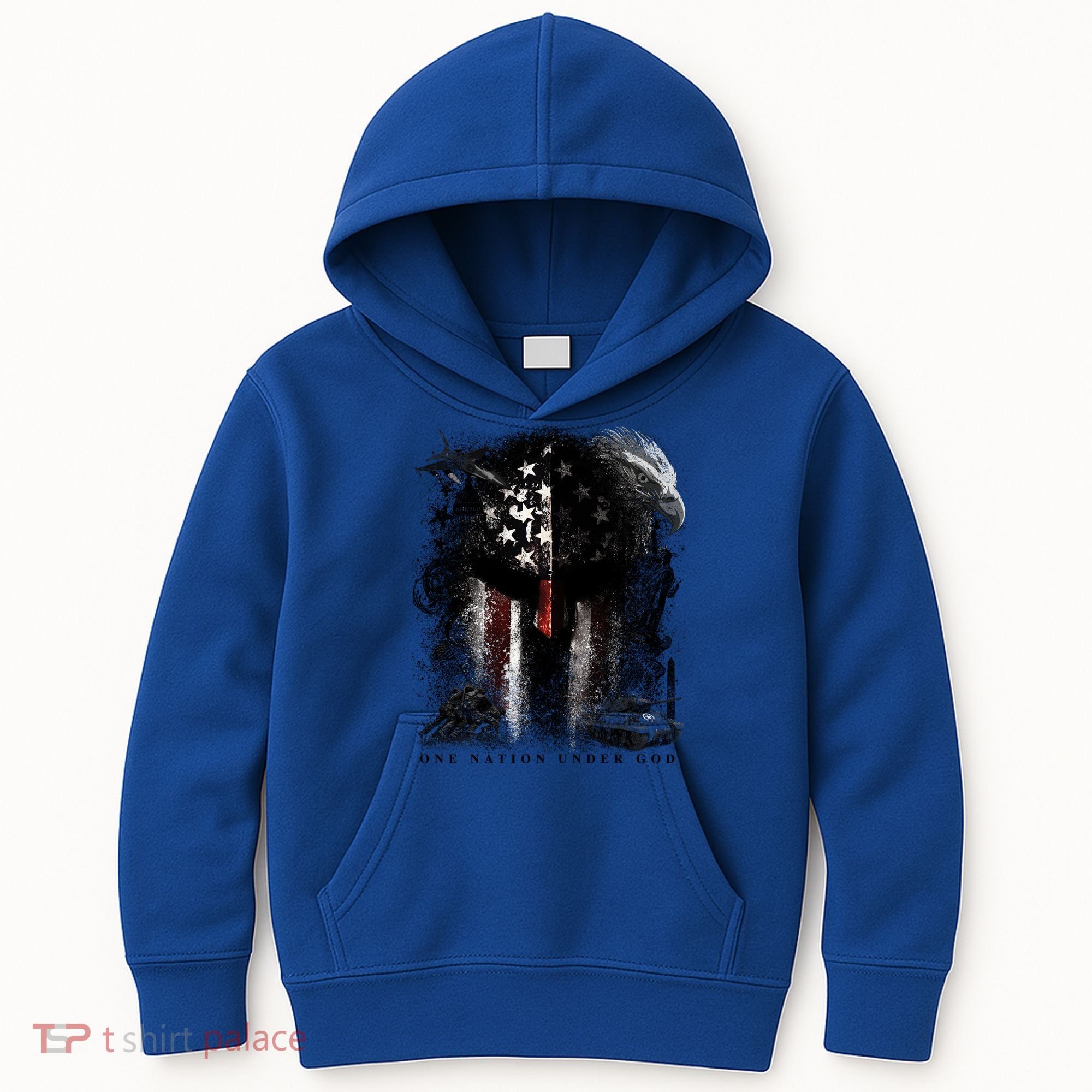Epic One Nation Under God Usa Military Spartan Helmet Gift Kids Hoodie