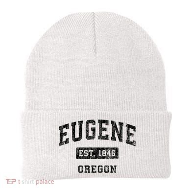 Eugene Oregon Or Vintage Established Sports Beanie