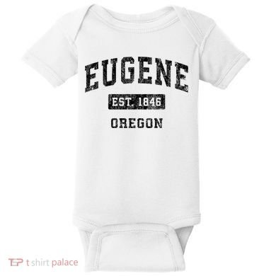 Eugene Oregon Or Vintage Established Sports Baby Bodysuit