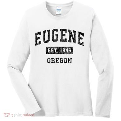 Eugene Oregon Or Vintage Established Sports Women's Long Sleeve Shirt
