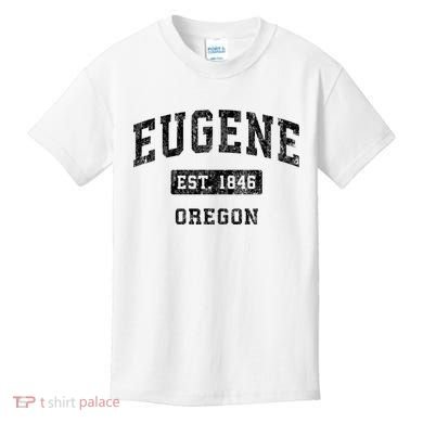 Eugene Oregon Or Vintage Established Sports Kids T-Shirt