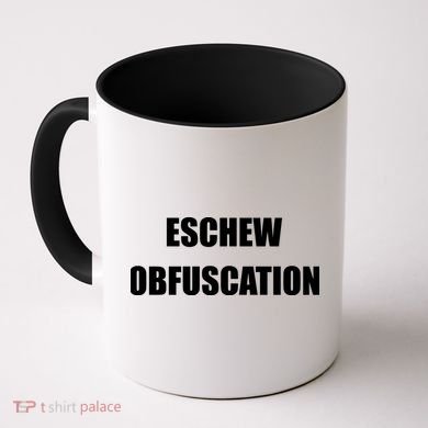 Eschew Obfuscation Obfuscate Funny Greek Sarcastic Coffee Mug