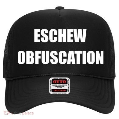 Eschew Obfuscation Obfuscate Funny Greek Sarcastic Hat