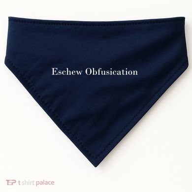 Eschew Obfuscation Obfuscate Classy Logo USA-Made Doggie Bandana