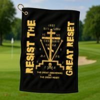 Eastern Orthodox Resist The Great Reset Conservative Golf Towel thumb 1