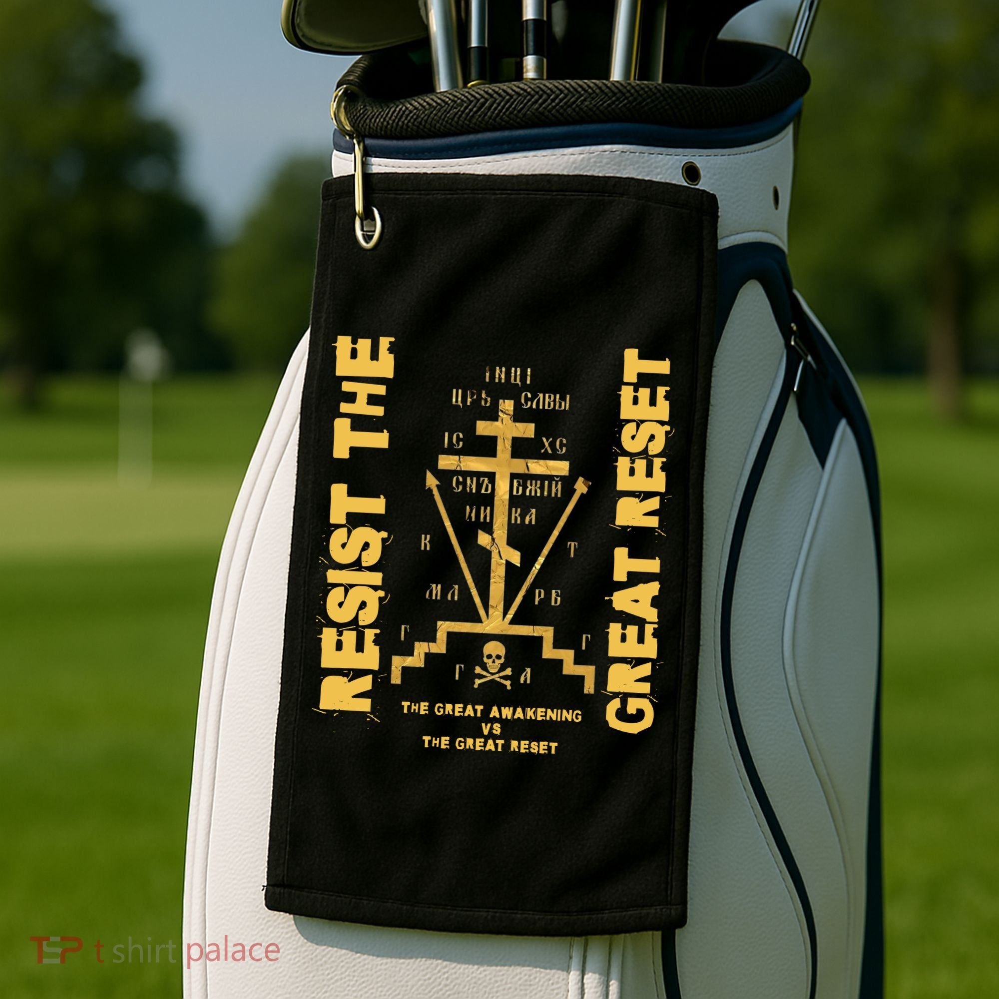 Eastern Orthodox Resist The Great Reset Conservative Golf Towel