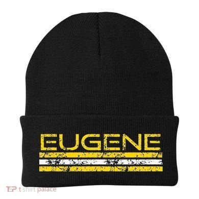 Eugene Oregon Retro Vintage Weathered Beanie
