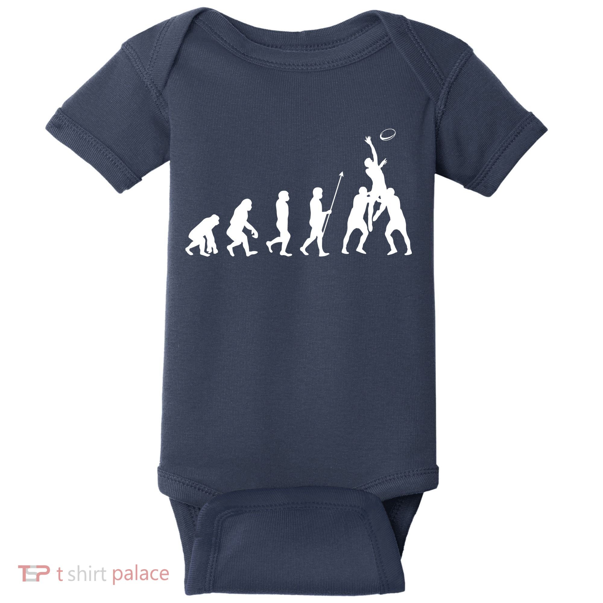 Evolution Of Rugby Baby Bodysuit