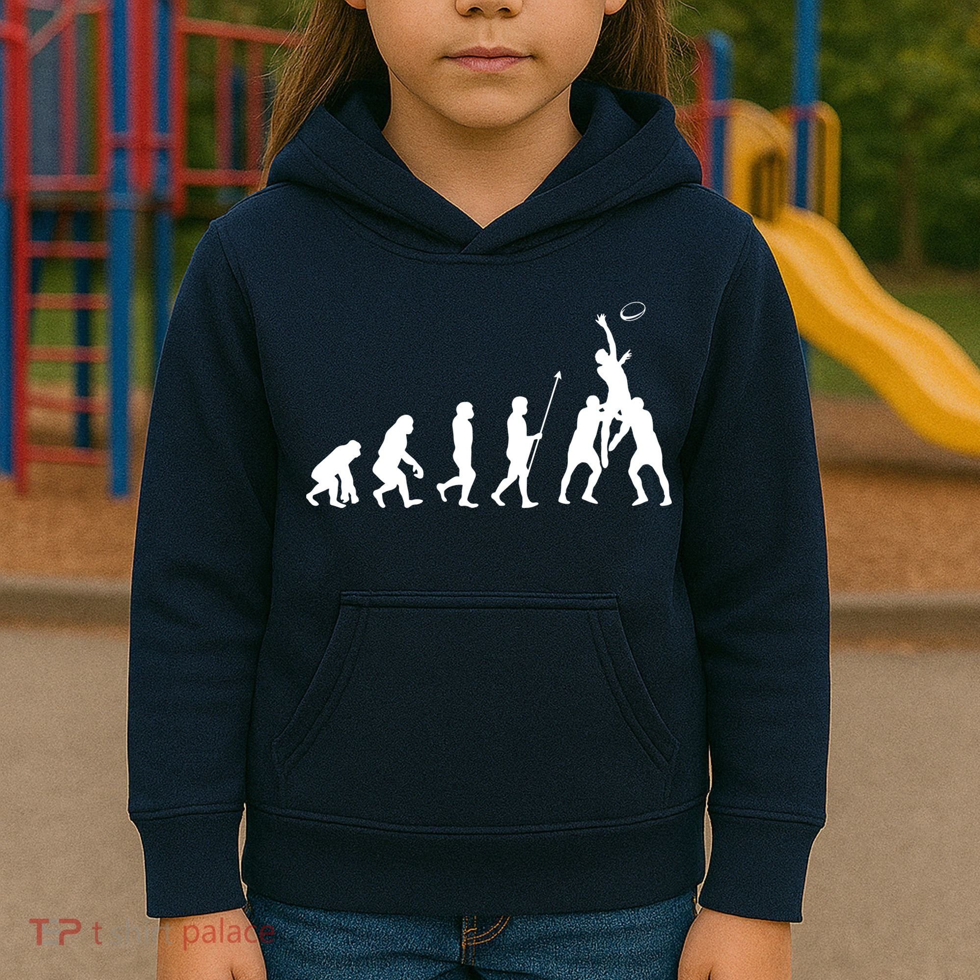 Evolution Of Rugby Kids Hoodie