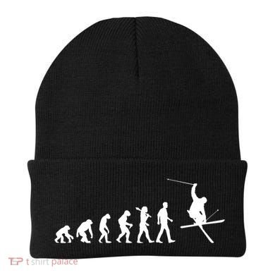 Evolution Of Skiing Cool Gift Beanie