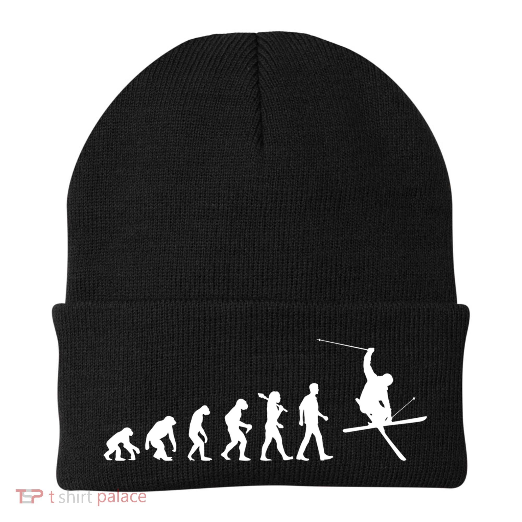 Evolution Of Skiing Cool Gift Beanie