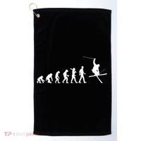 Evolution Of Skiing Cool Gift Golf Towel thumb 0