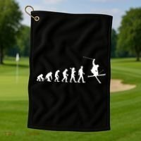 Evolution Of Skiing Cool Gift Golf Towel thumb 1