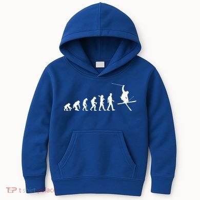 Evolution Of Skiing Cool Gift Kids Hoodie