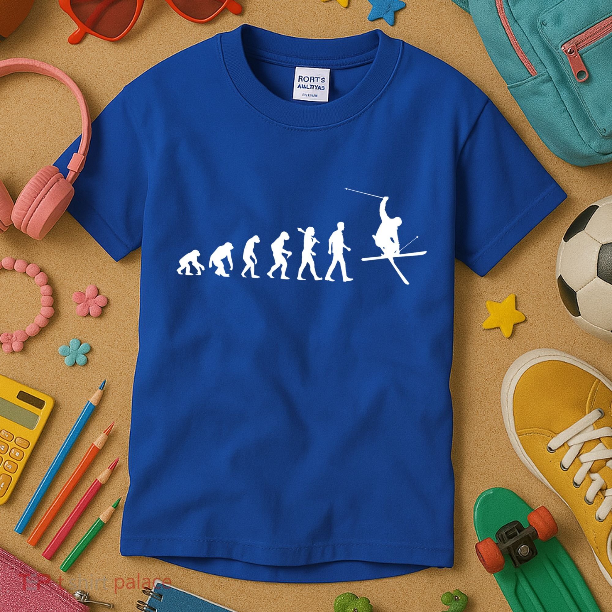 Evolution Of Skiing Cool Gift Kids T-Shirt