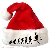 Evolution Of Skiing Cool Gift Santa Hat thumb 0