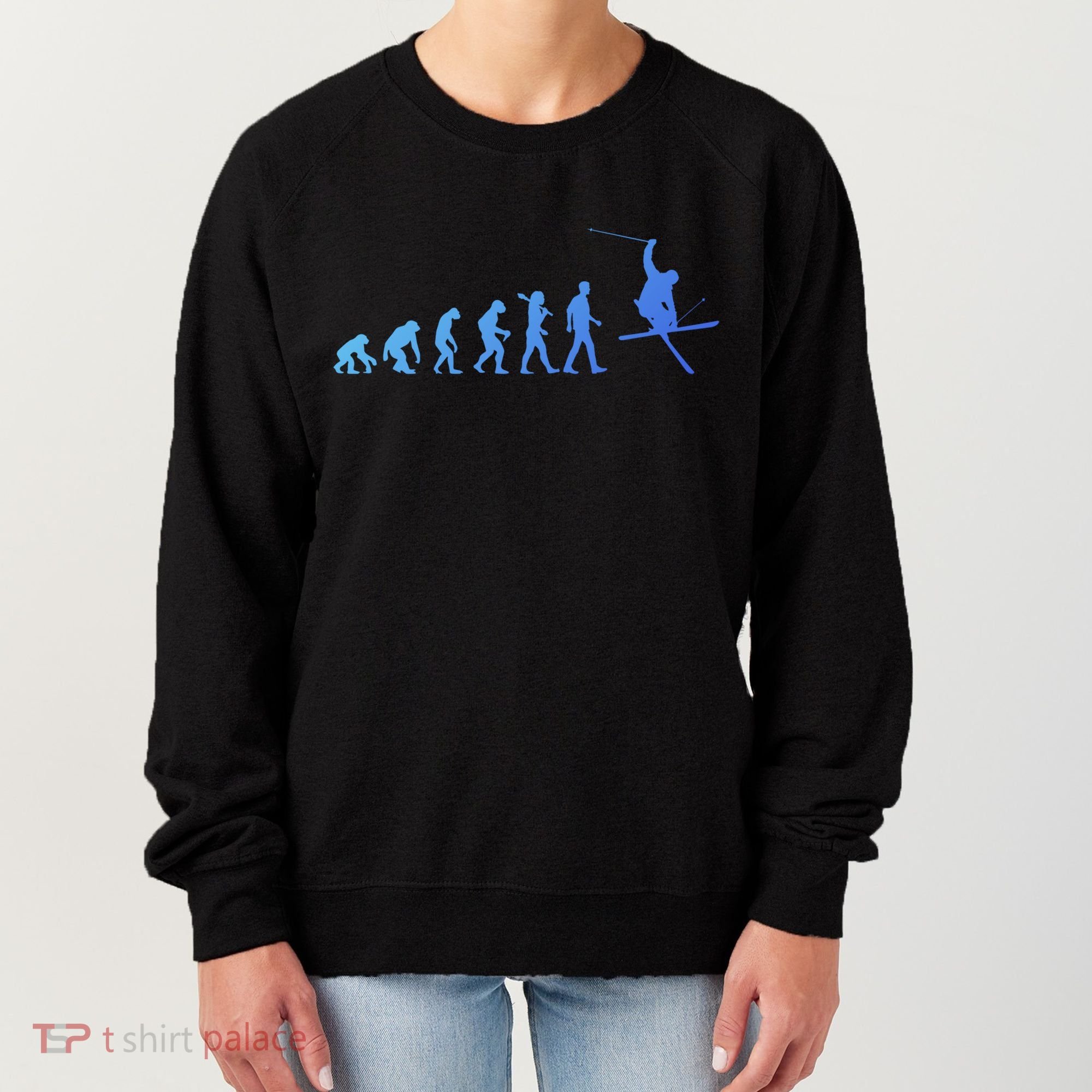 Evolution Of Skiing Cool Gift Women's Sweatshirt